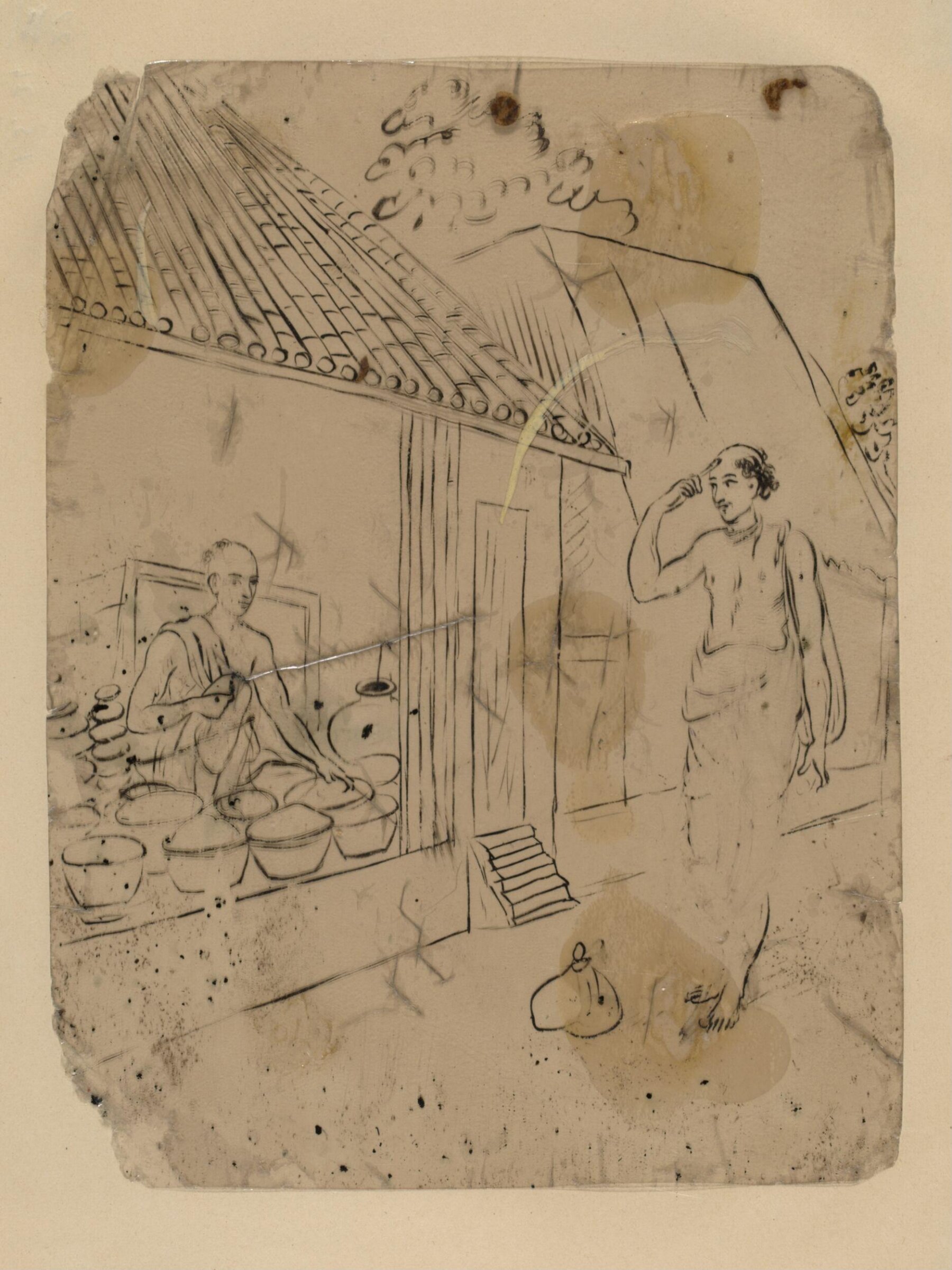 One of forty-five drawings of Muharram scenes, occupations, festivals and ceremonies., ca.1800
