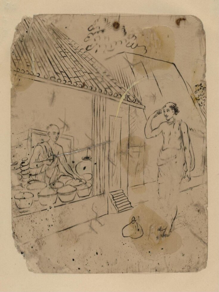 One of forty-five drawings of Muharram scenes, occupations, festivals and ceremonies. top image