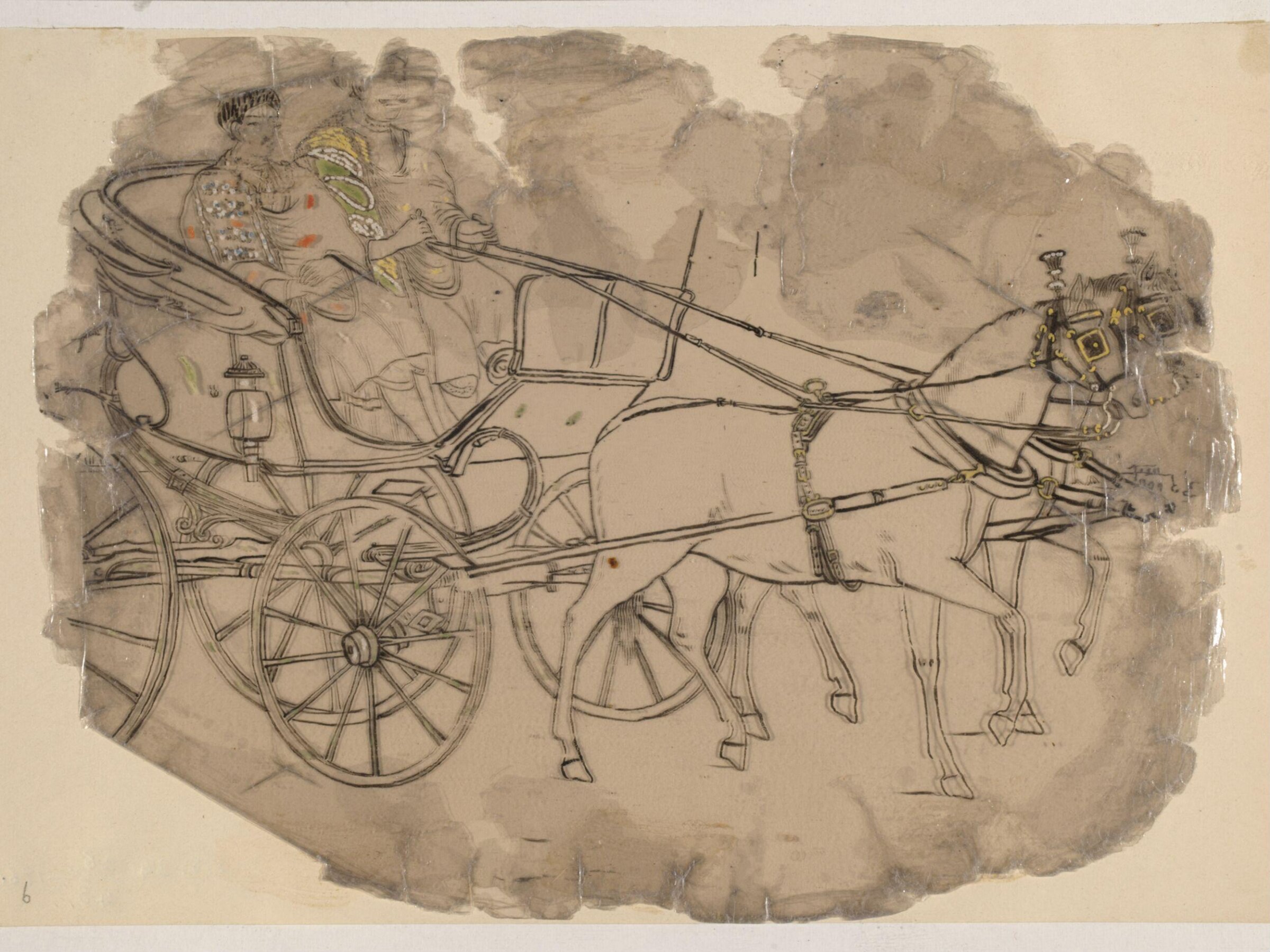 One of forty-five drawings of Muharram scenes, occupations, festivals and ceremonies., ca.1800