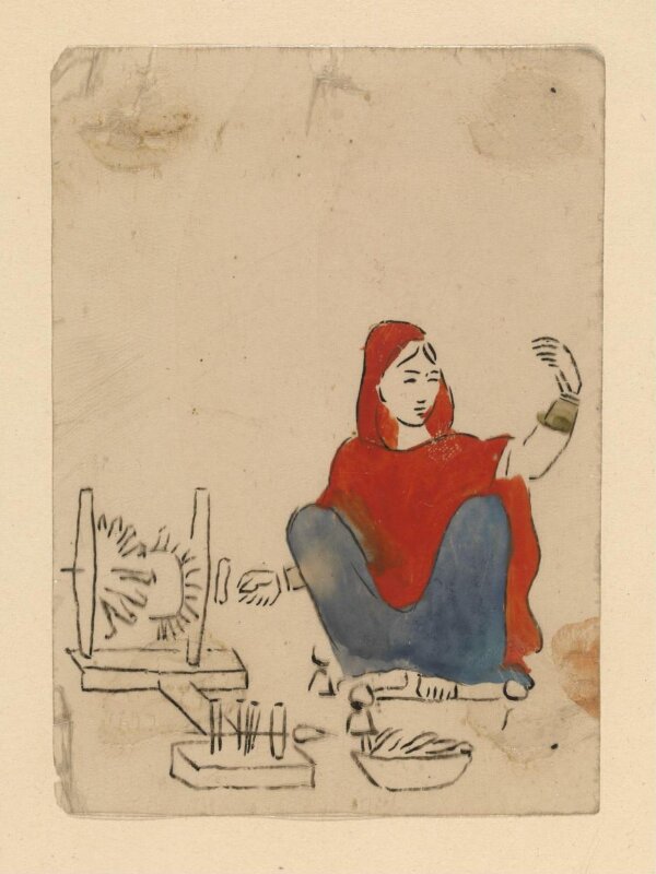One of sixty-three paintings depicting occupations, festivals and ships ...