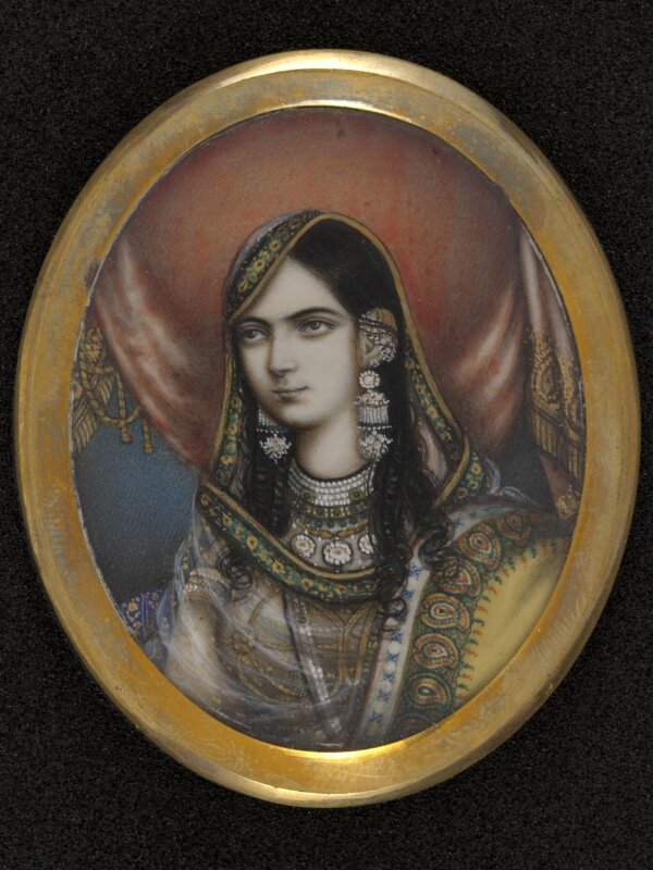 One of eleven bust portraits depicting Mughal ladies and princesses.