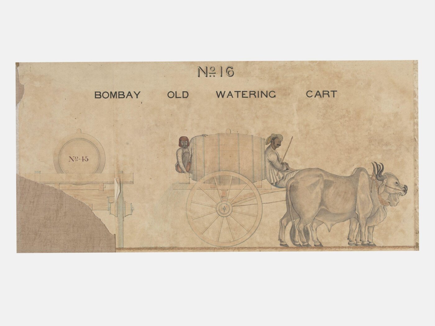 Unknown, One of twenty-one drawings of various types of indigenous conveyance in Poona showing side view and section.