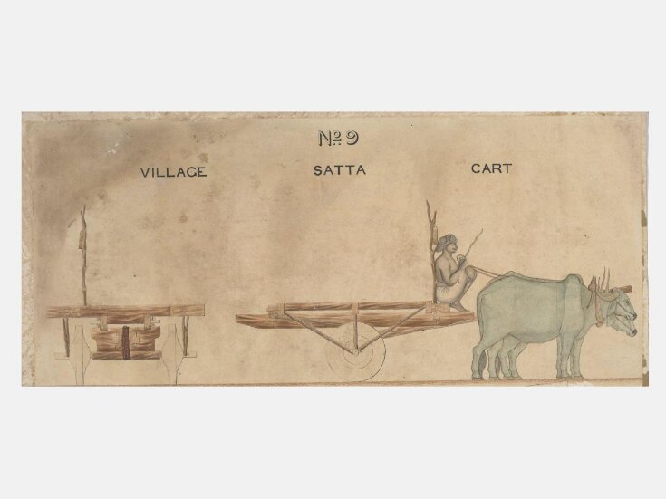 One of twenty-one drawings of various types of indigenous conveyance in Poona showing side view and section. top image