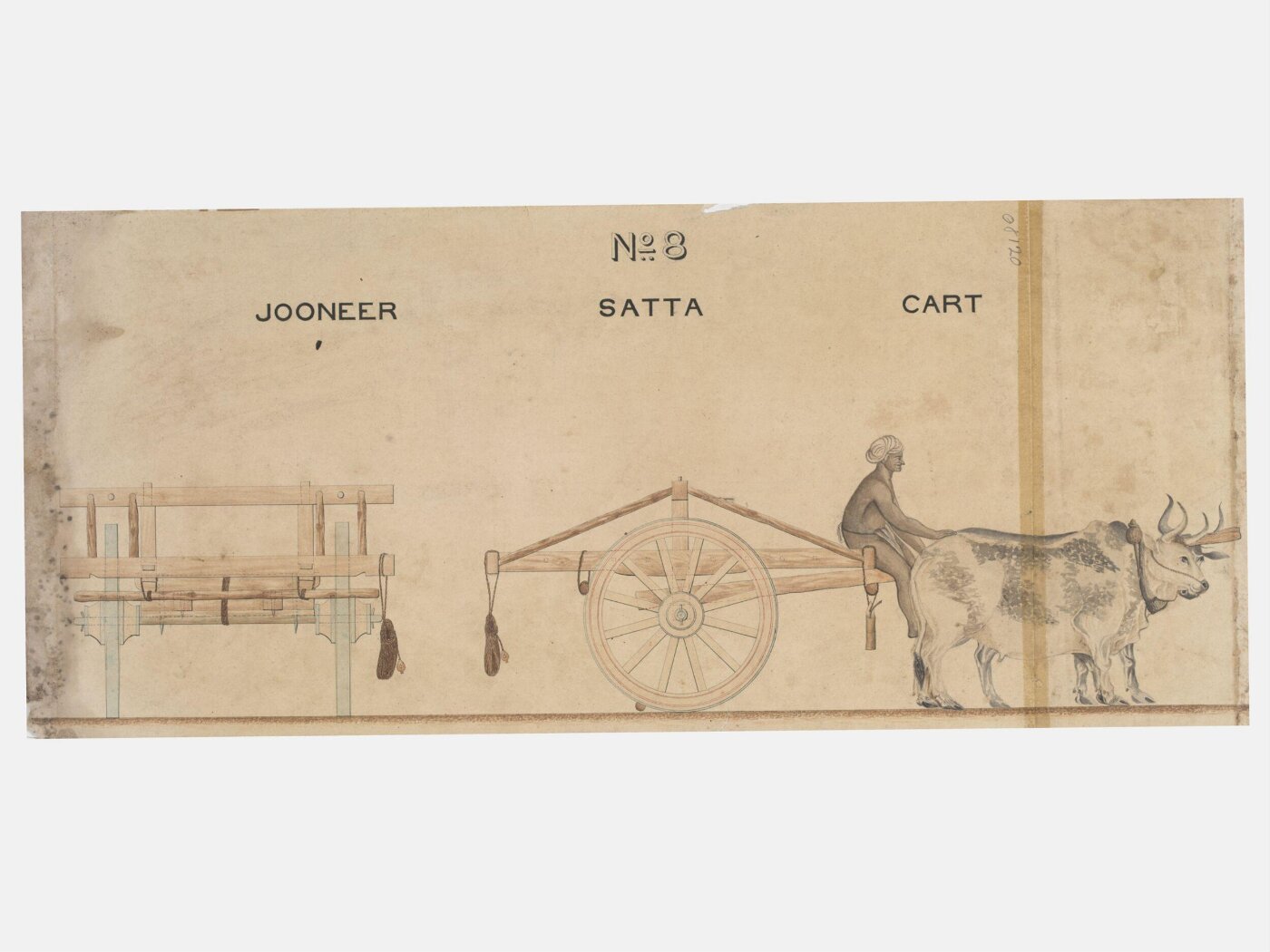 Unknown, One of twenty-one drawings of various types of indigenous conveyance in Poona showing side view and section.
