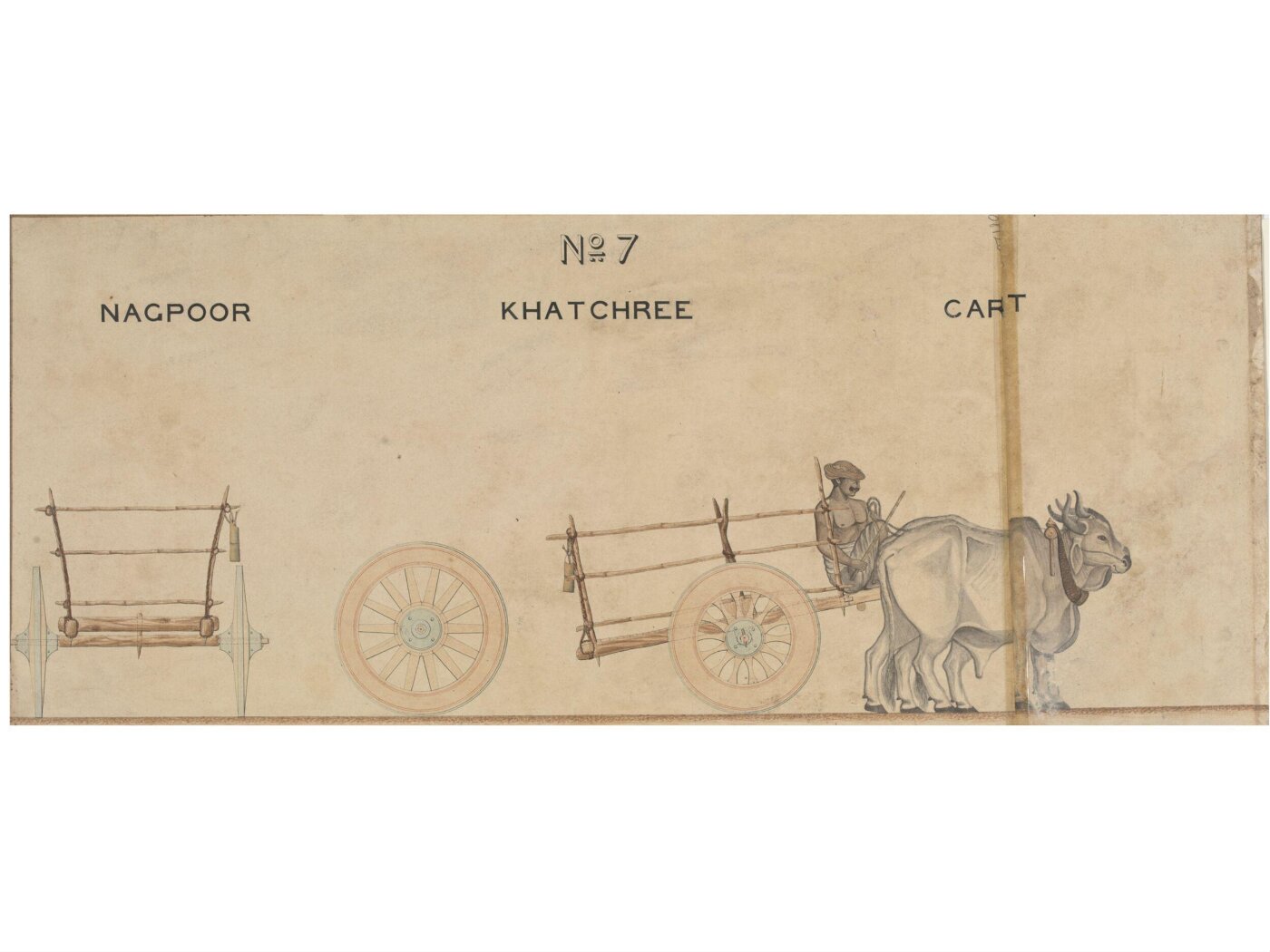 Unknown, One of twenty-one drawings of various types of indigenous conveyance in Poona showing side view and section.