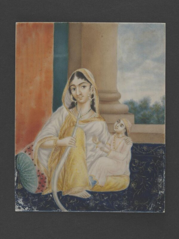 One of five paintings of Indian ladies.