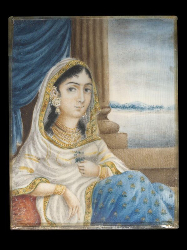 One of five paintings of Indian ladies.