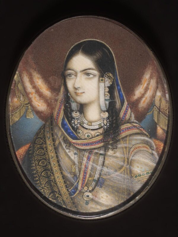 One of eleven bust portraits depicting Mughal ladies and princesses.