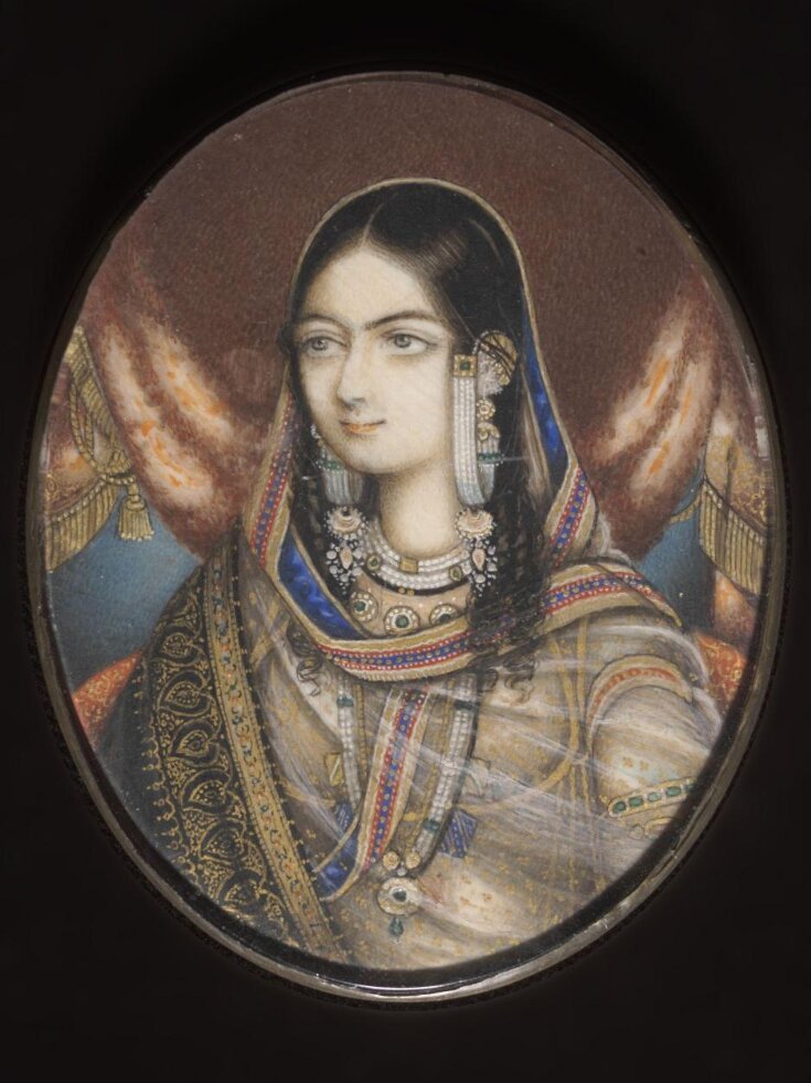 One of eleven bust portraits depicting Mughal ladies and princesses. top image