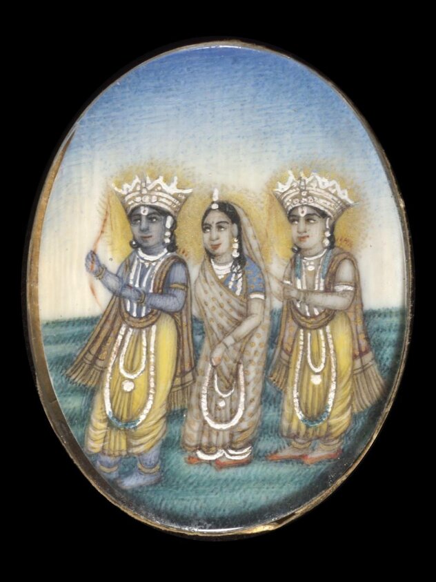 One of nine paintings depicting Hindu deities.