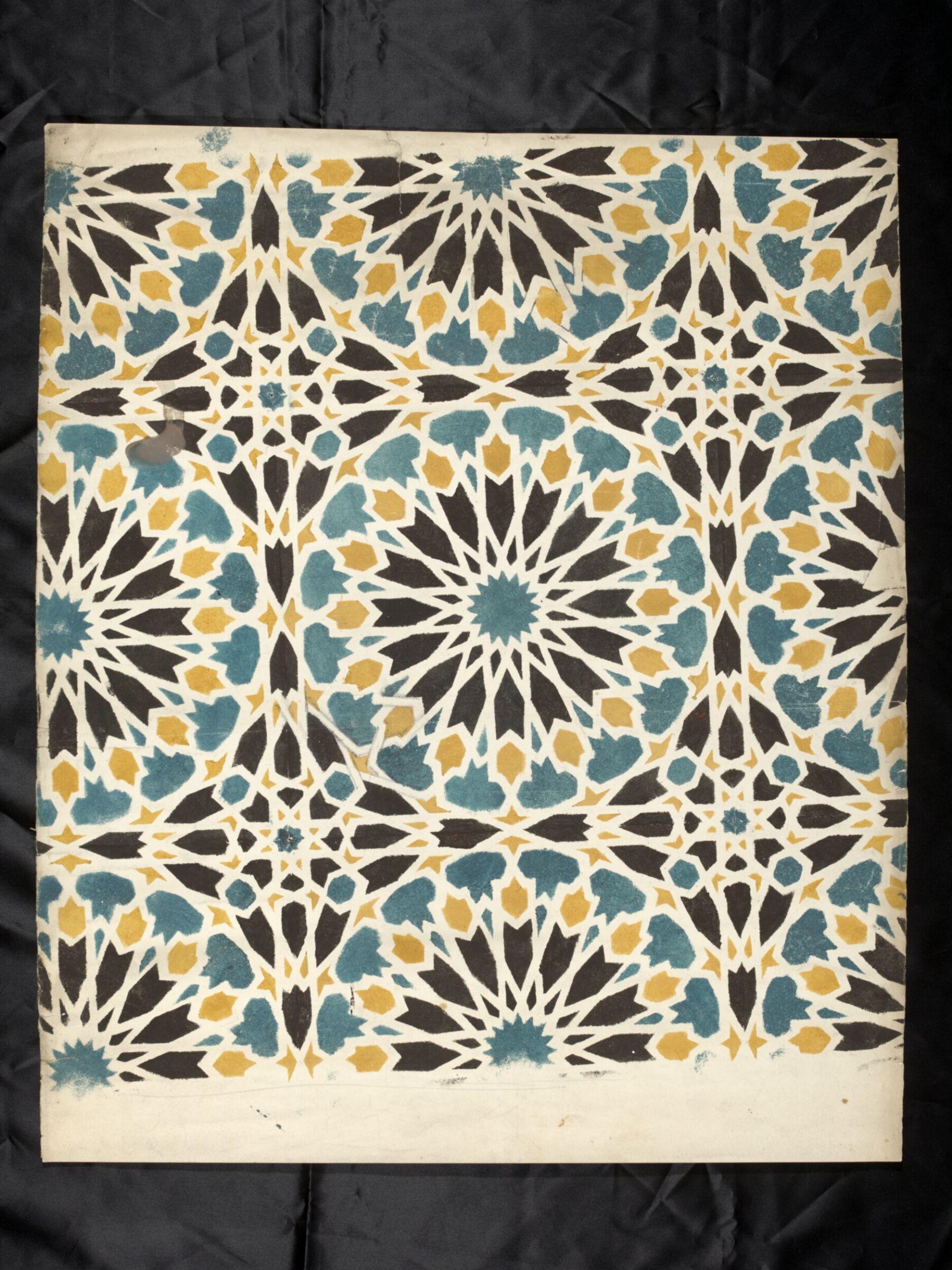 One of 16 drawings and tracings of Saracenic pavements, ornament, lattices etc in Cairo, Frank Dillon, 1823-1909