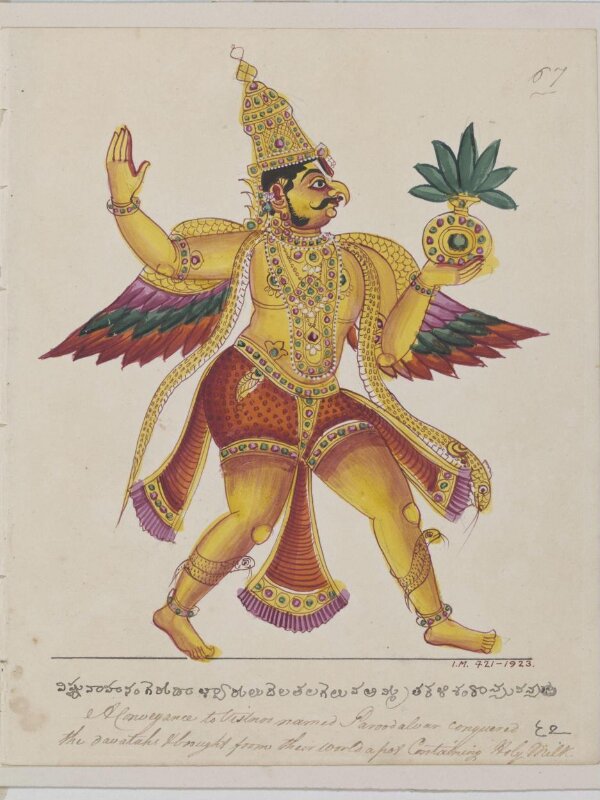 Garuda returning with the vase of Amrita