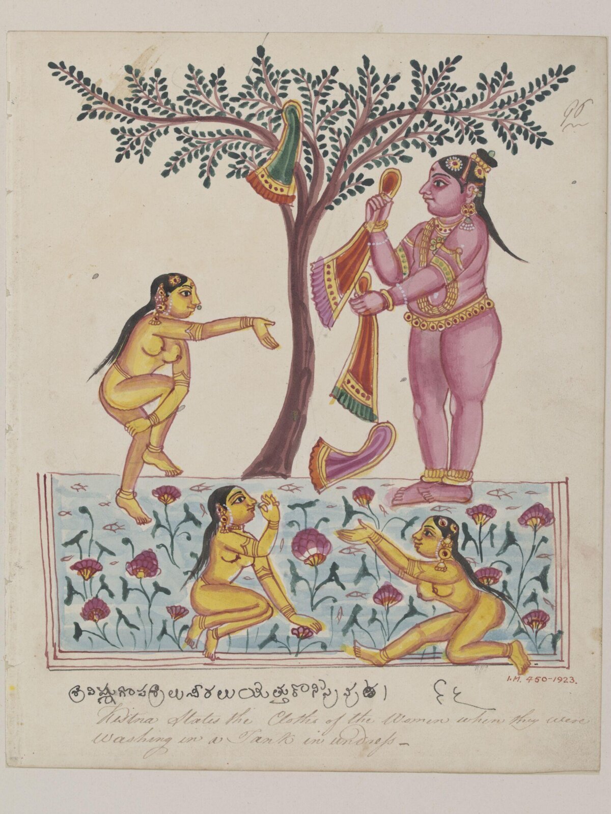 Krishna steals the gopis' clothes, ca. 1825
