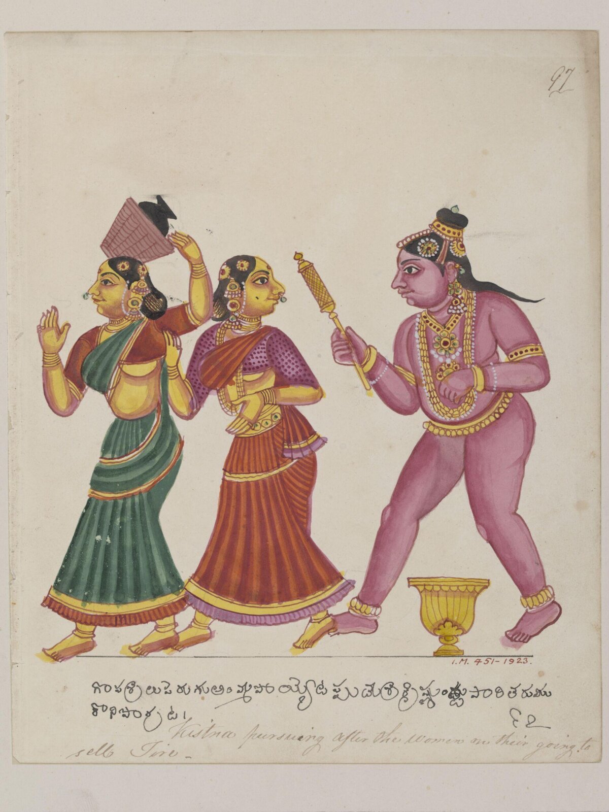 Krishna pursuing the gopis, ca. 1825