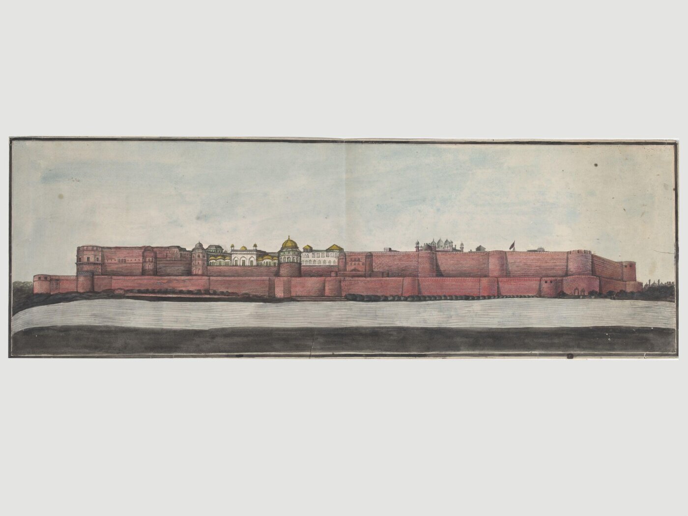 Unknown, Panoramic view of the Fort at Agra.