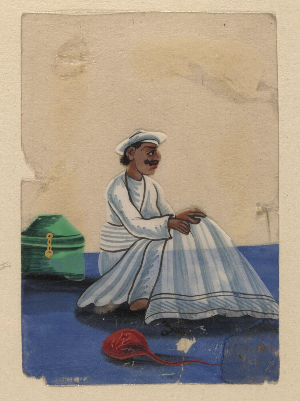 Unknown, One of four costume cards and seven mica overlays.