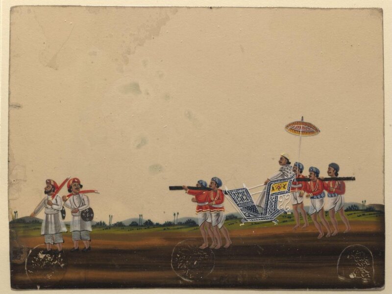 One of forty paintings illustrating modes of transport, occupations, entertainers, ascetics and Muharram subjects.