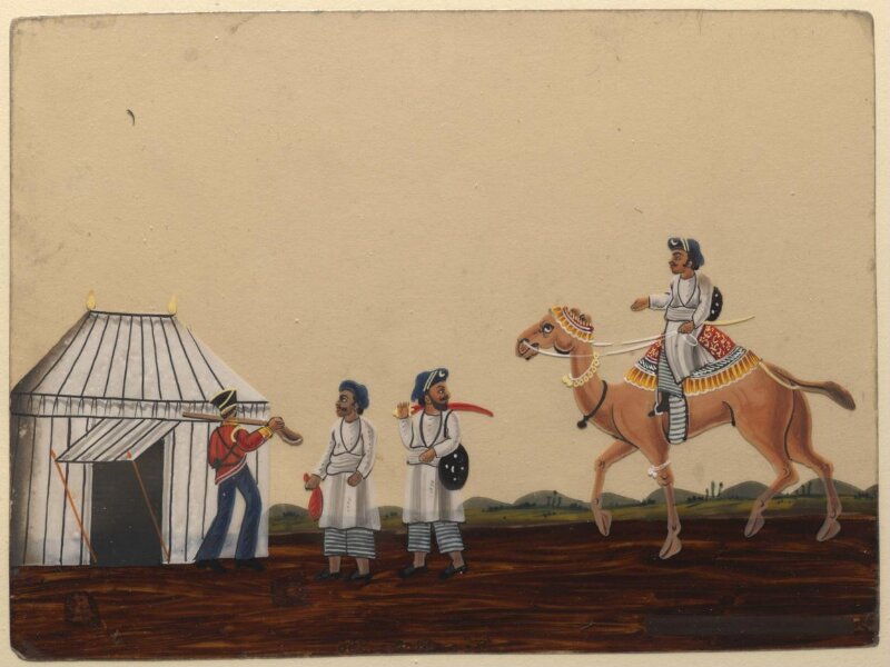 One of forty paintings illustrating modes of transport, occupations, entertainers, ascetics and Muharram subjects.