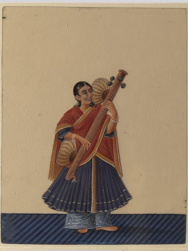 One of twelve drawings of musicians and dancing-girls.