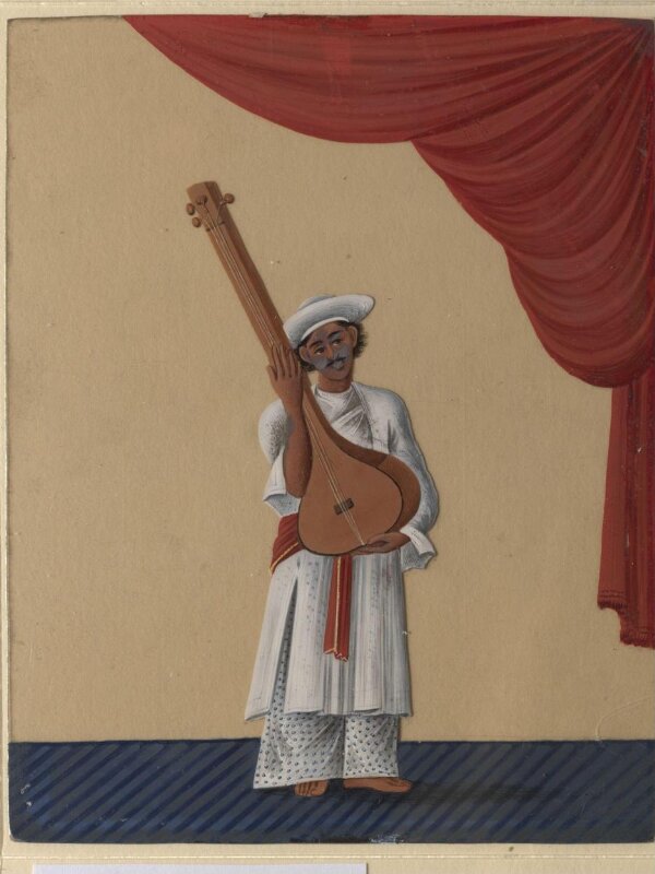 One of twelve drawings of musicians and dancing-girls.