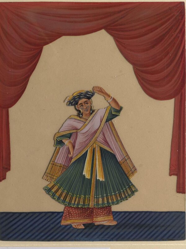 One of twelve drawings of musicians and dancing-girls.