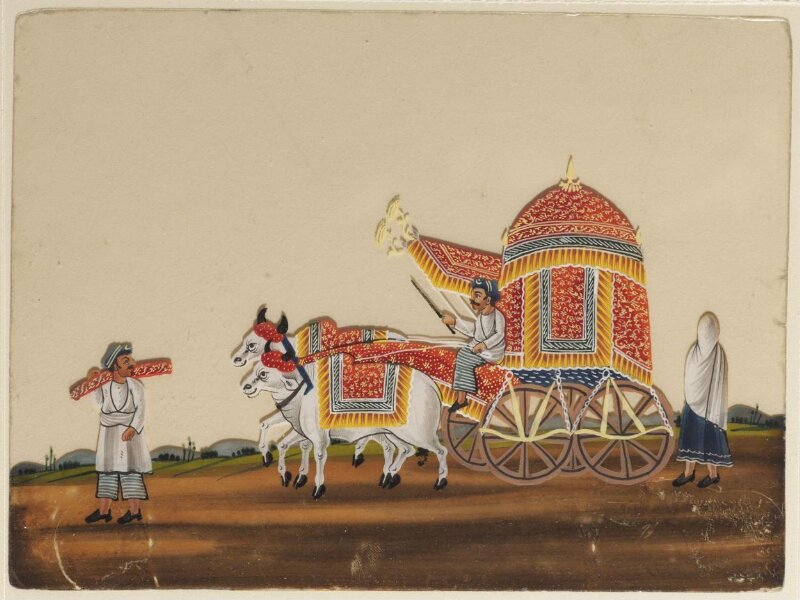 One of forty paintings illustrating modes of transport, occupations, entertainers, ascetics and Muharram subjects.