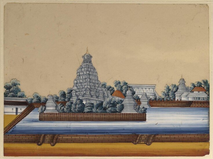 One of eight paintings of unidentified Hindu temples in South India top image