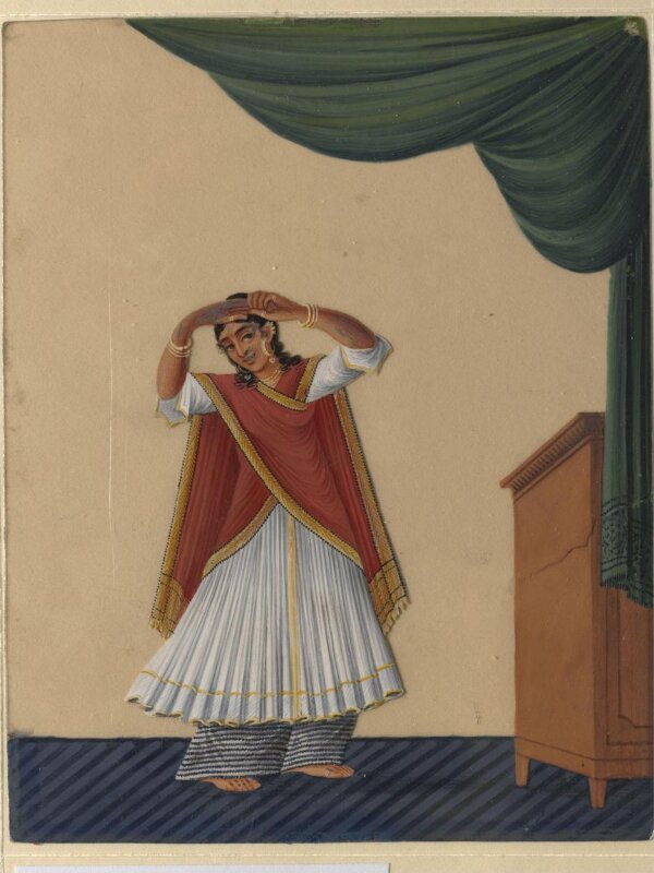 One of twelve drawings of musicians and dancing-girls.