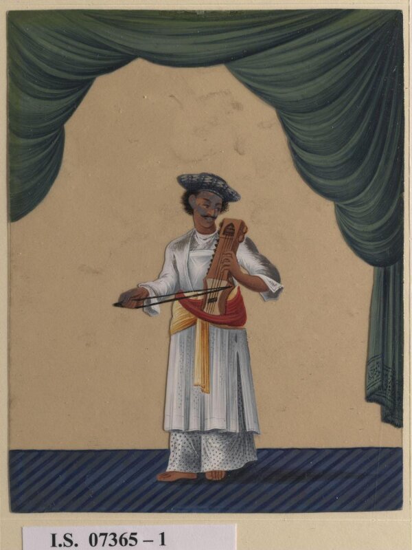 One of twelve drawings of musicians and dancing-girls.