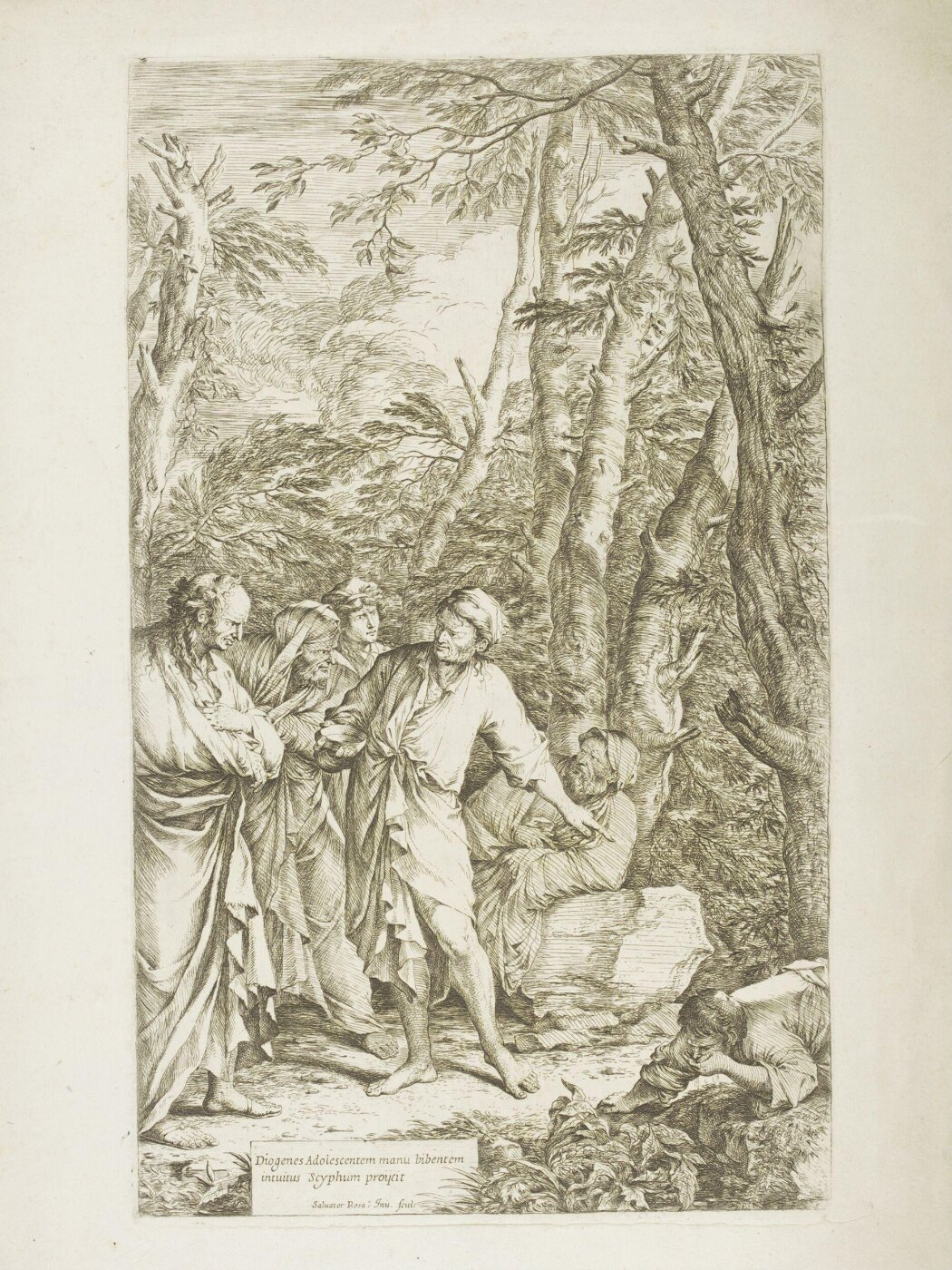 Salvator Rosa, Diogenes Casting Away his Bowl