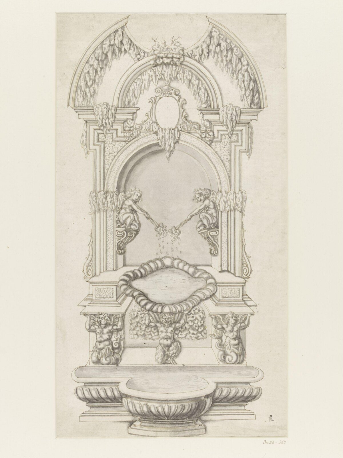 Design for a Wall Fountain, 18th century - 19th century