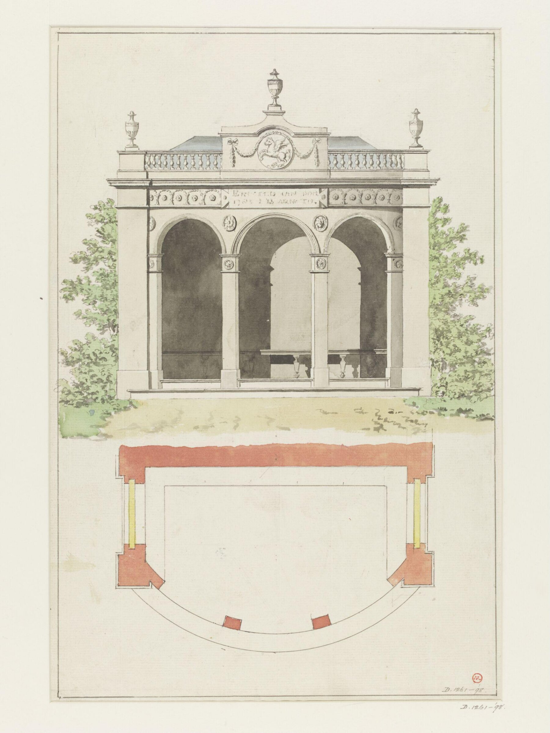Drawing of a pavilion, c. 18th century - 19th century