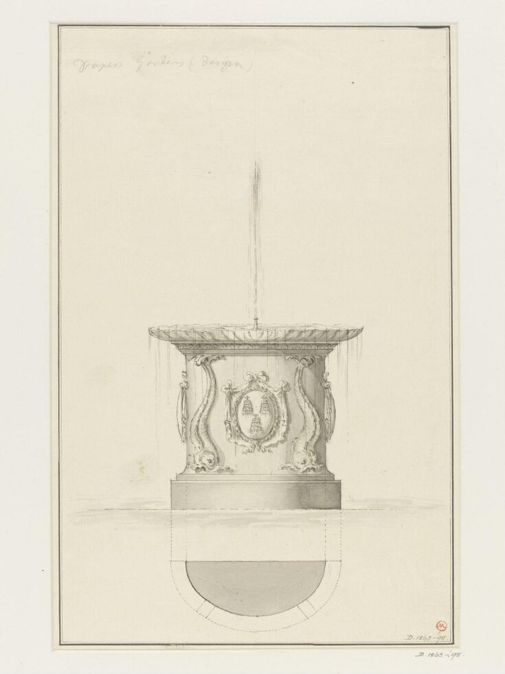 Drawing of fountain in Draper's Gardens top image
