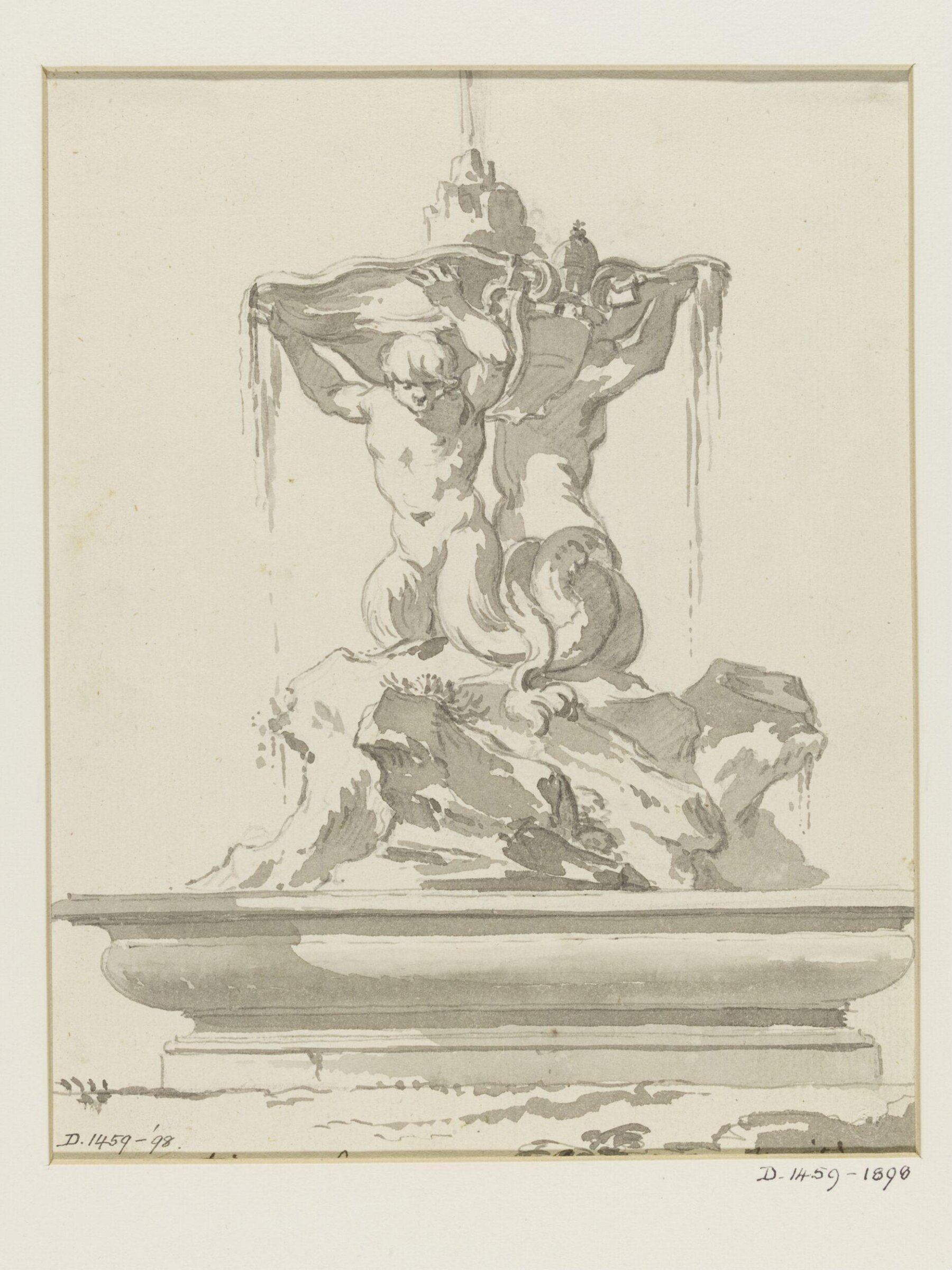 Drawing of a fountain, Jean Eric Rehn, c.1745-c.1780