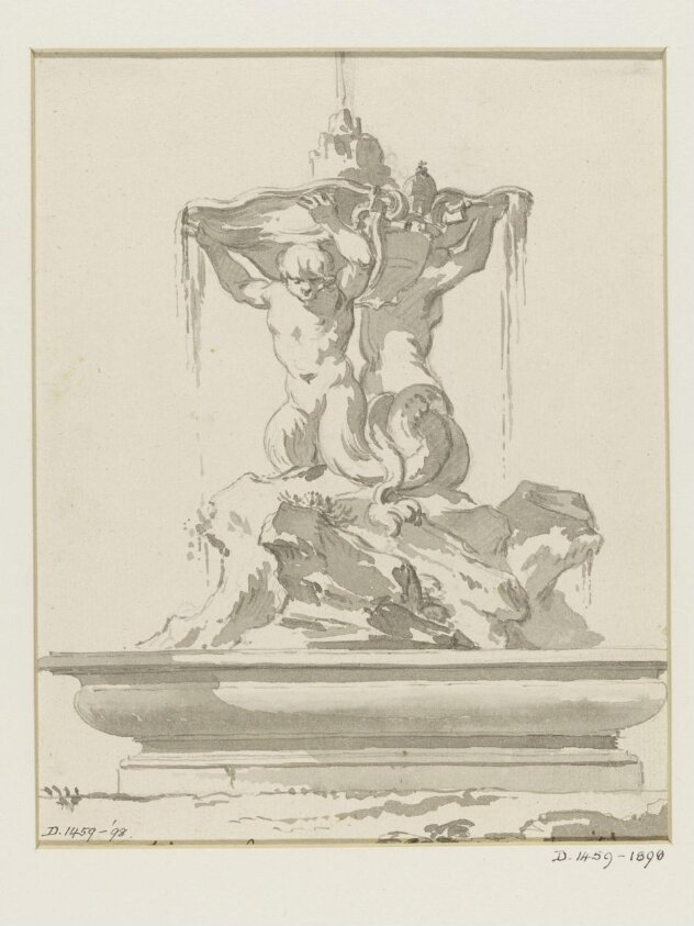 Drawing of a fountain (c.1745-c.1780) by Jean Eric Rehn