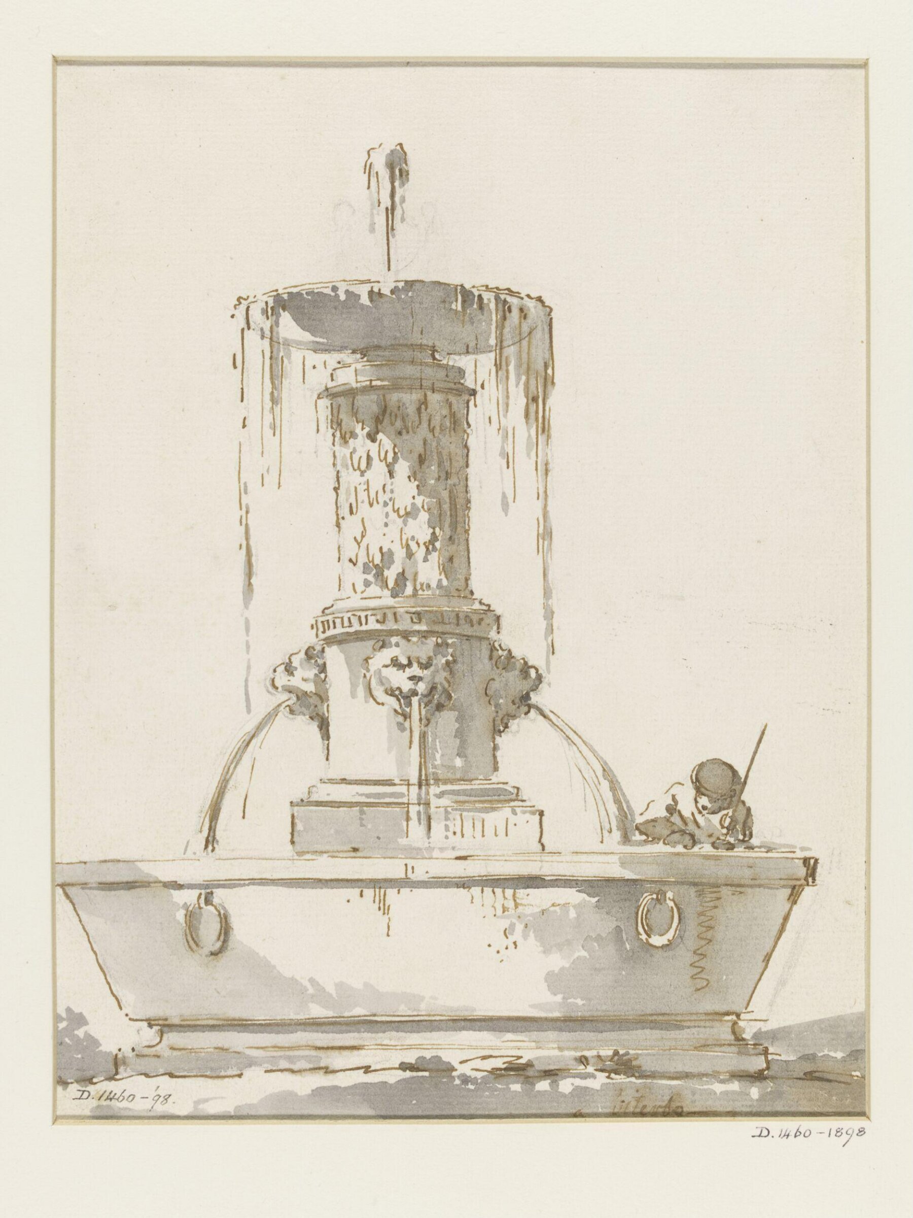 Drawing of fountain, Jean Eric Rehn, c.1745-c.1780