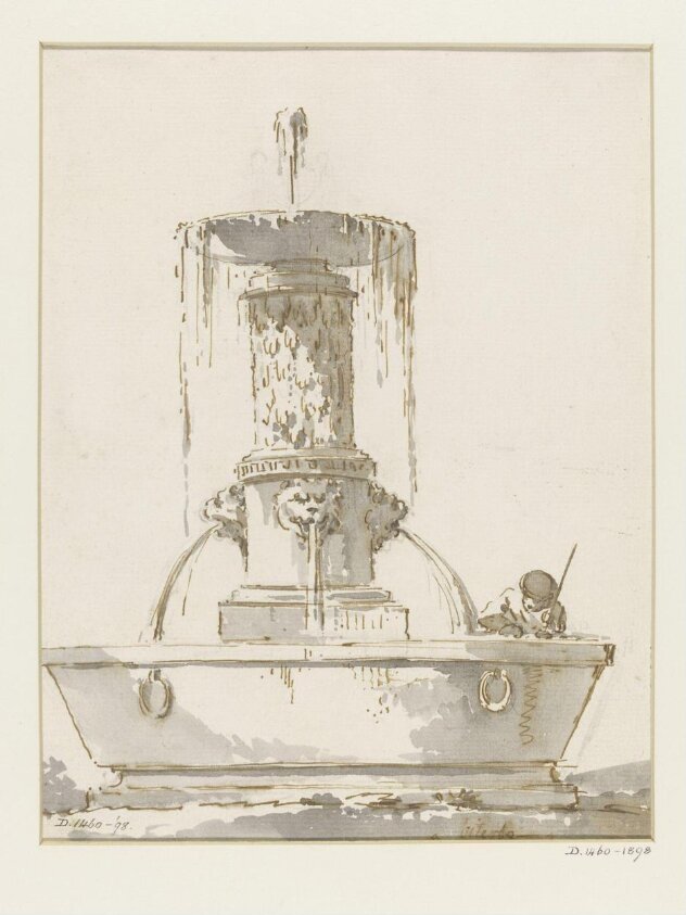 Drawing of fountain (c.1745-c.1780) by Jean Eric Rehn