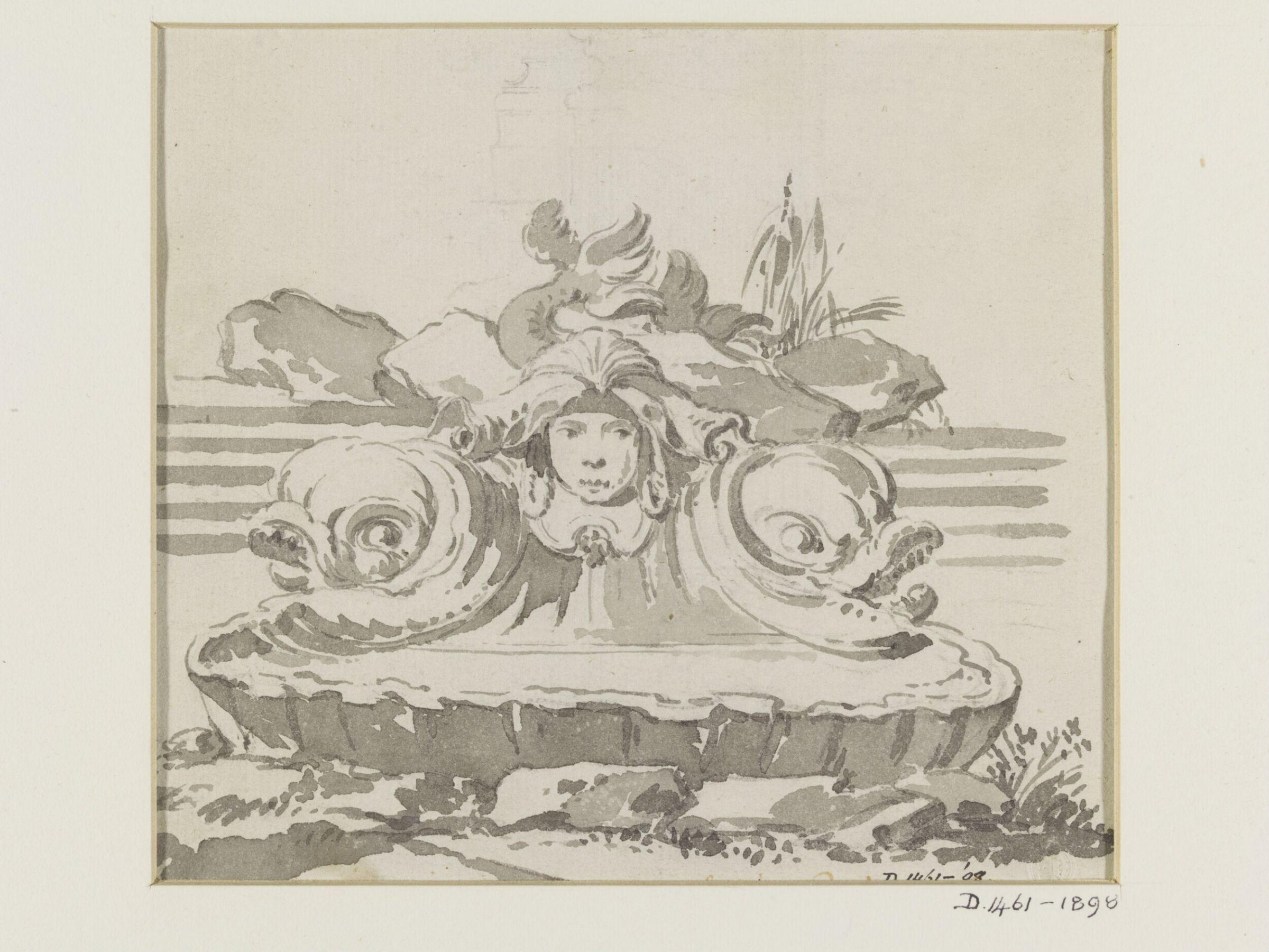 Drawing of a fountain, Jean Eric Rehn, c.1745-c.1780