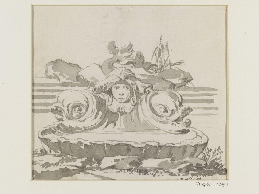 Drawing of a fountain (c.1745-c.1780) by Jean Eric Rehn