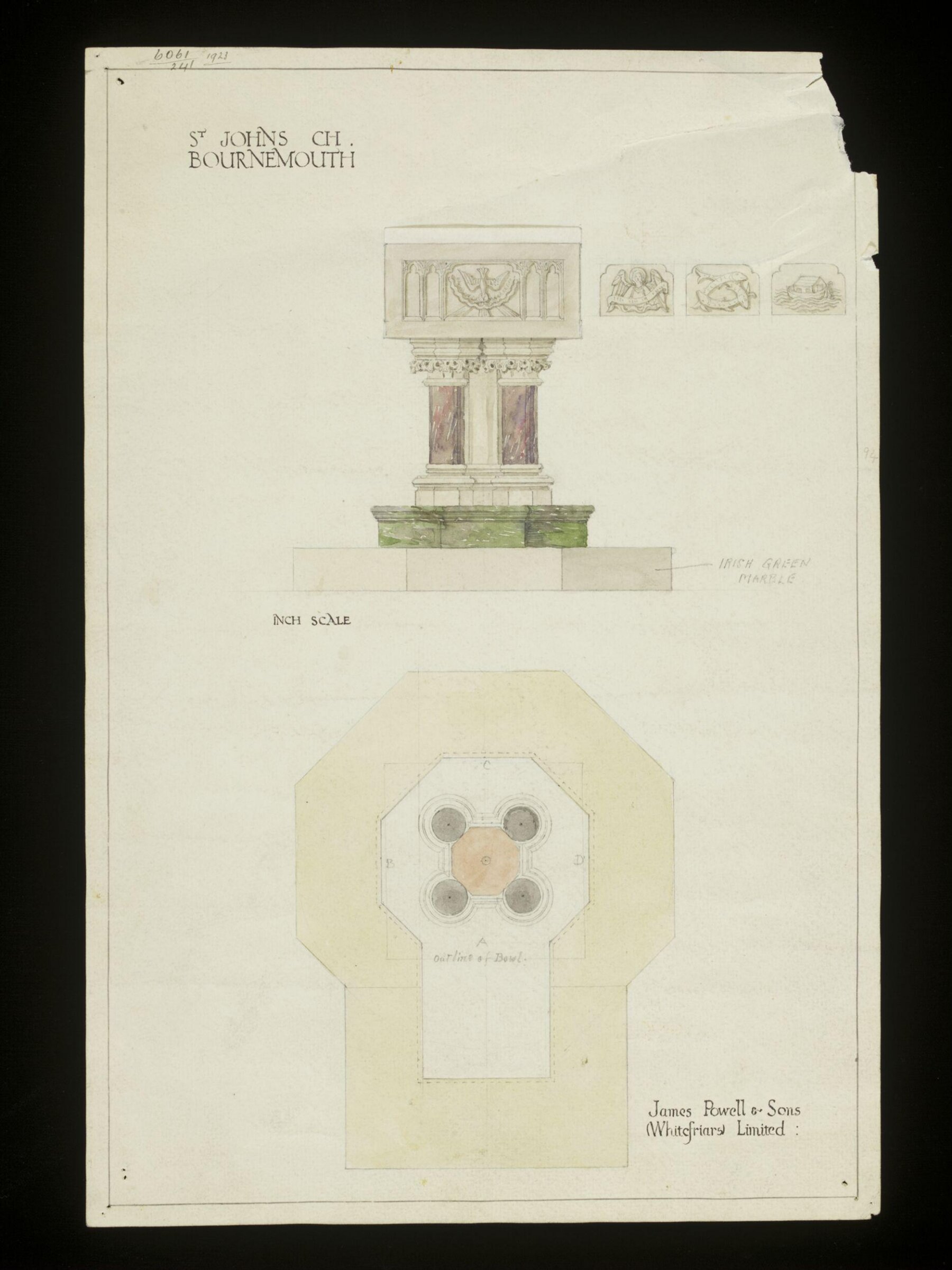 Drawing, James Powell & Sons, 1923