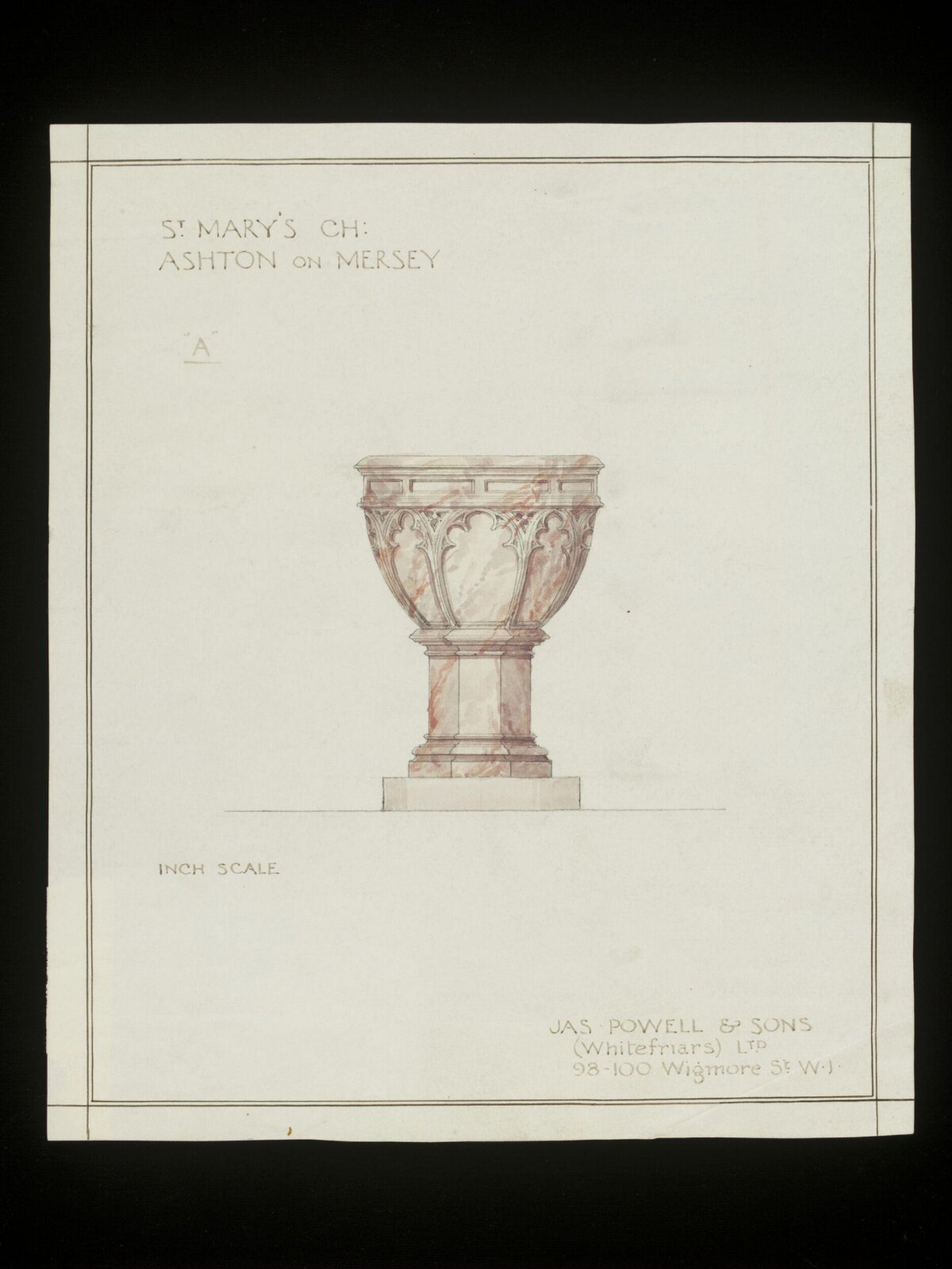 Drawing, James Powell & Sons, early 20th century
