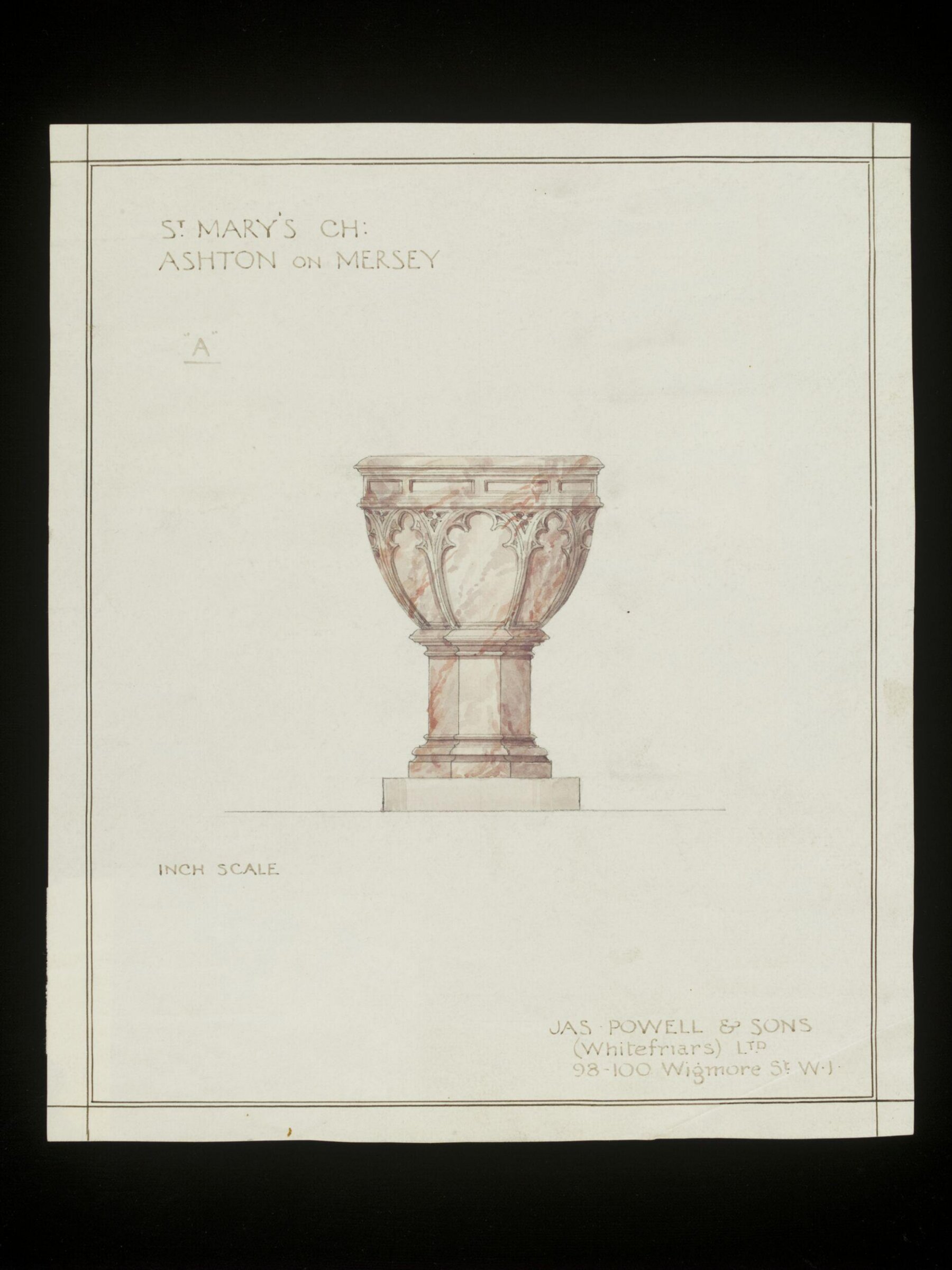 Drawing, James Powell & Sons, early 20th century