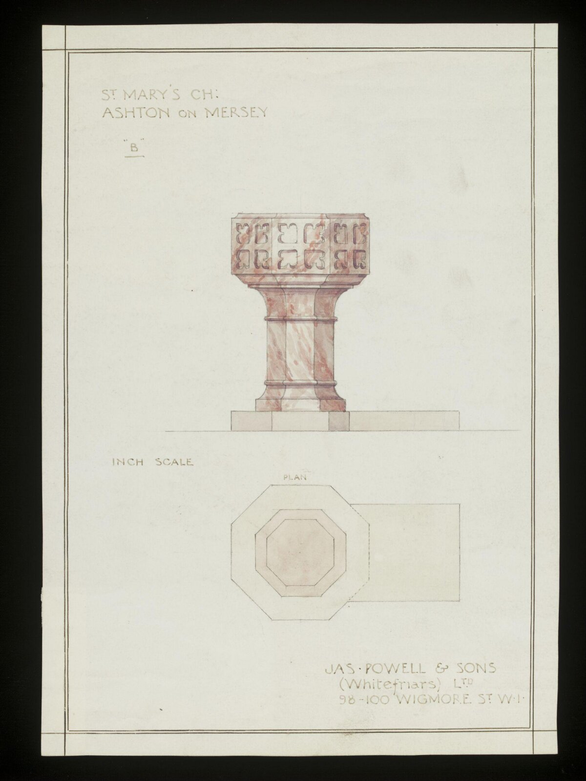 Drawing, James Powell & Sons, early 20th century