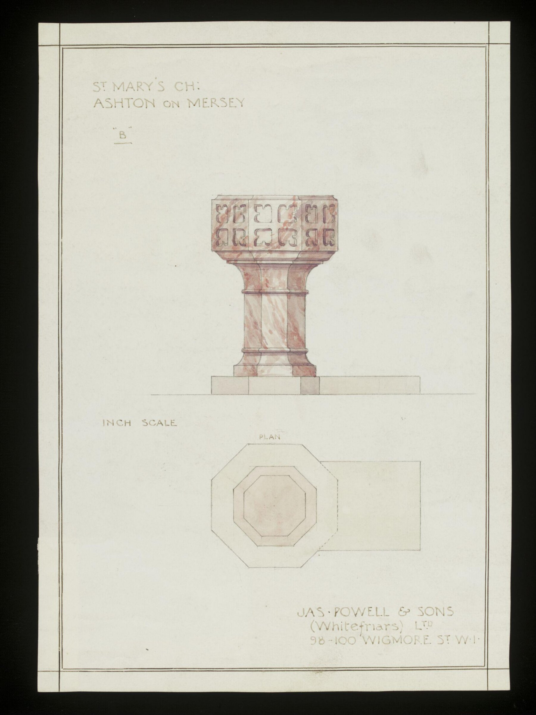 Drawing, James Powell & Sons, early 20th century