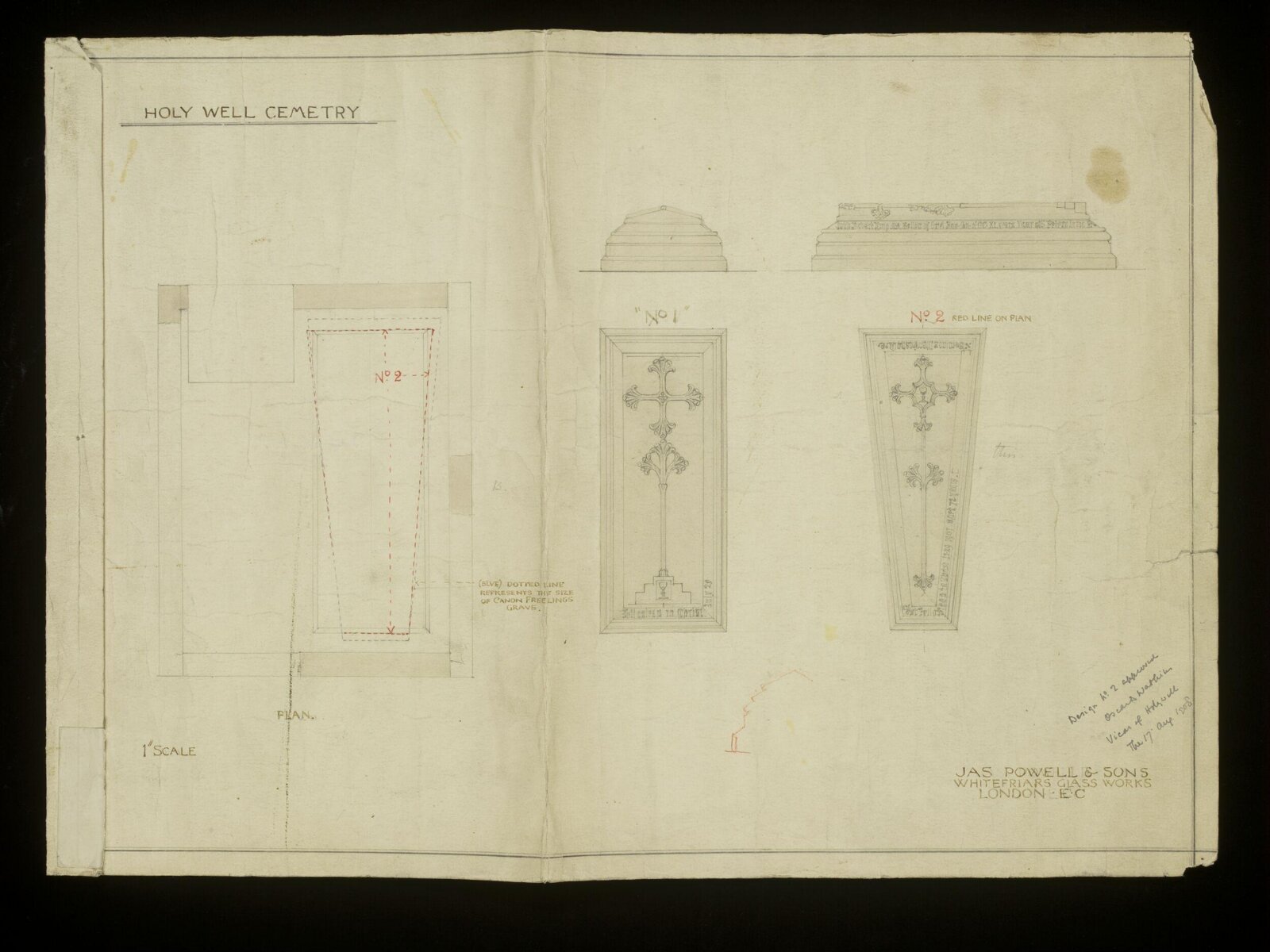 Drawing, James Powell & Sons, 1908