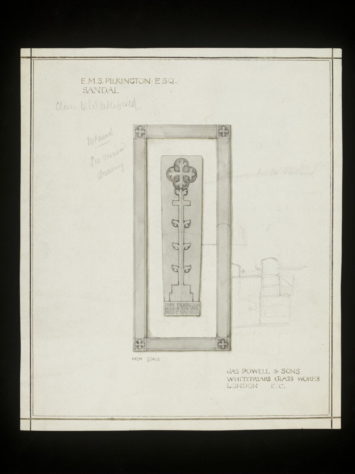 Drawing, James Powell & Sons, c. 1909
