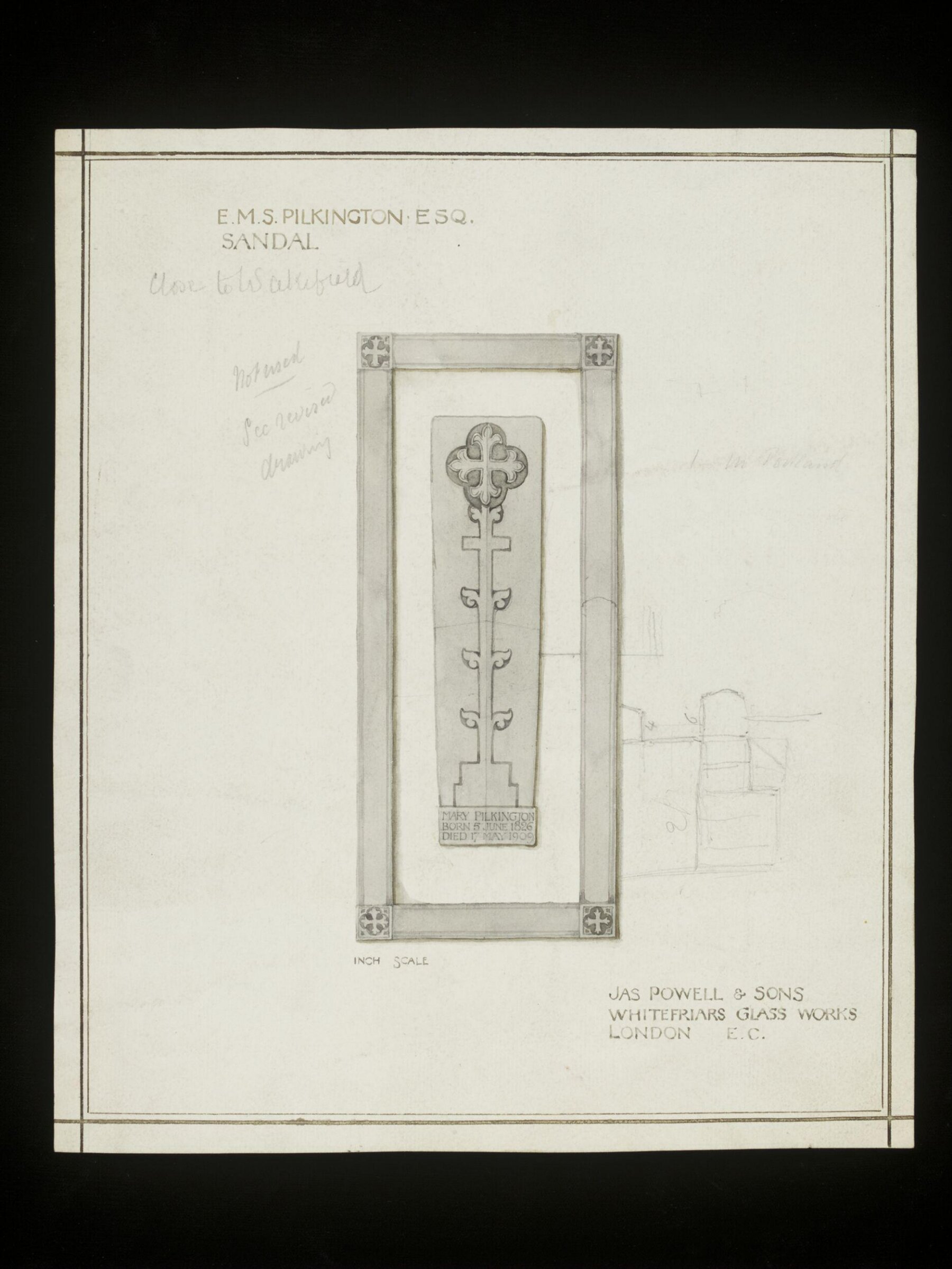 Drawing, James Powell & Sons, c. 1909