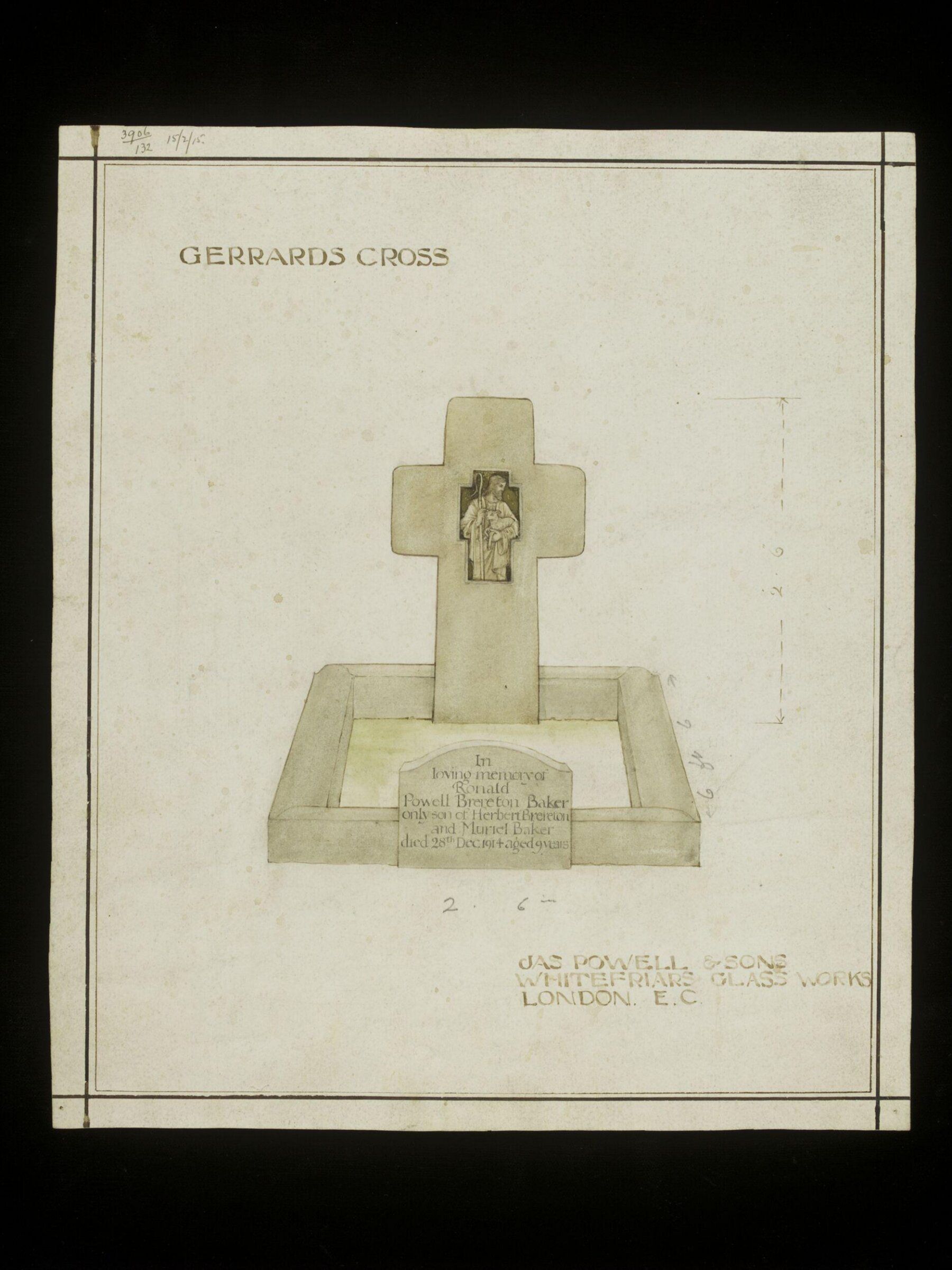 Drawing, James Powell & Sons, 1915