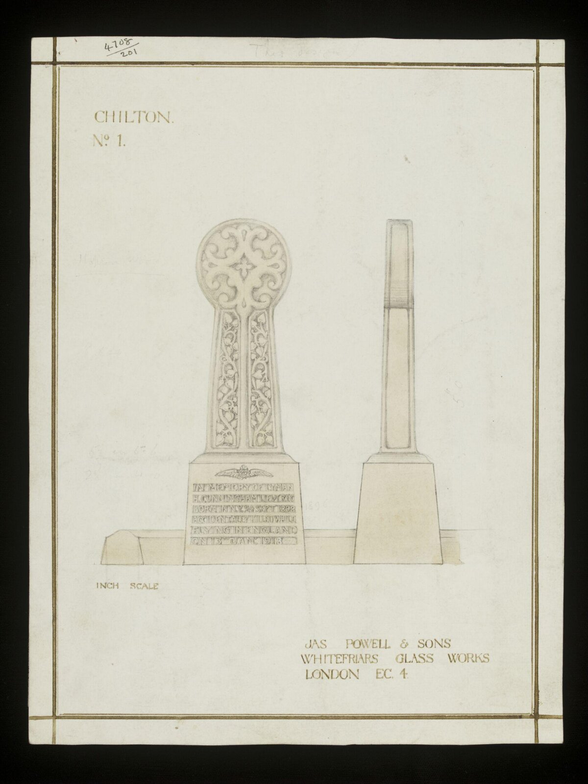 Drawing, James Powell & Sons, 1918