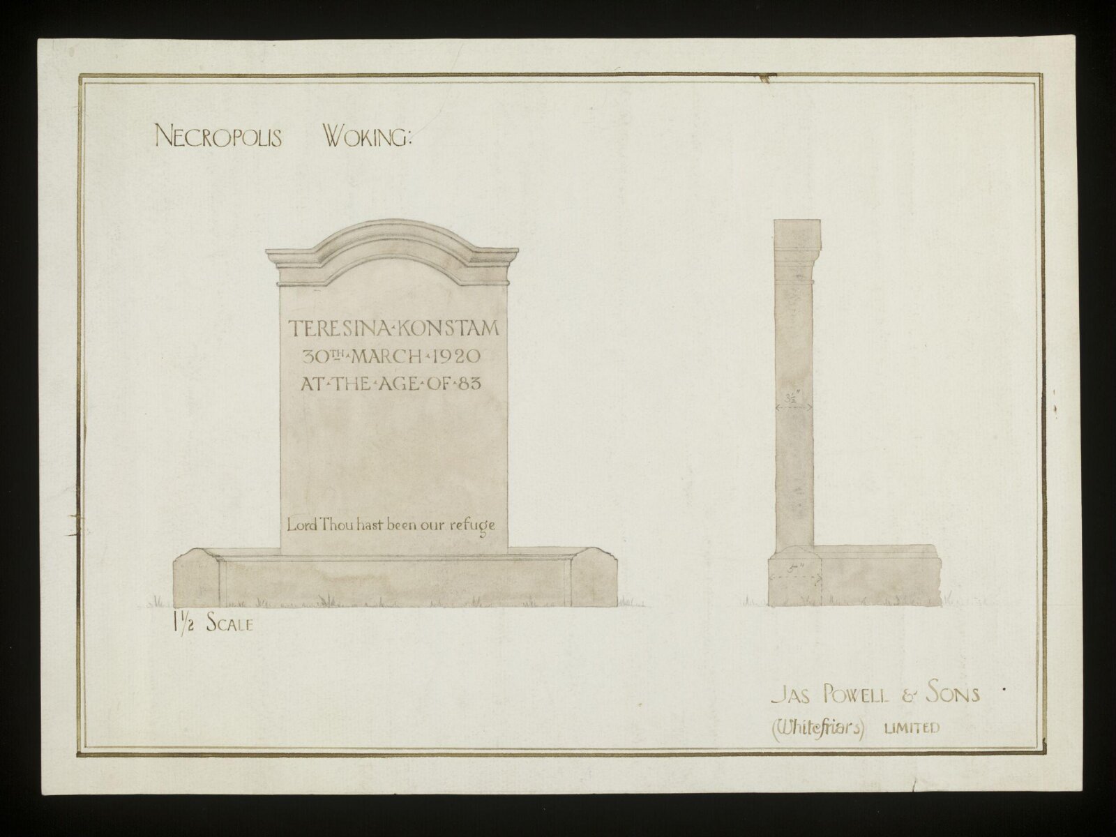Drawing, James Powell & Sons, c. 1920